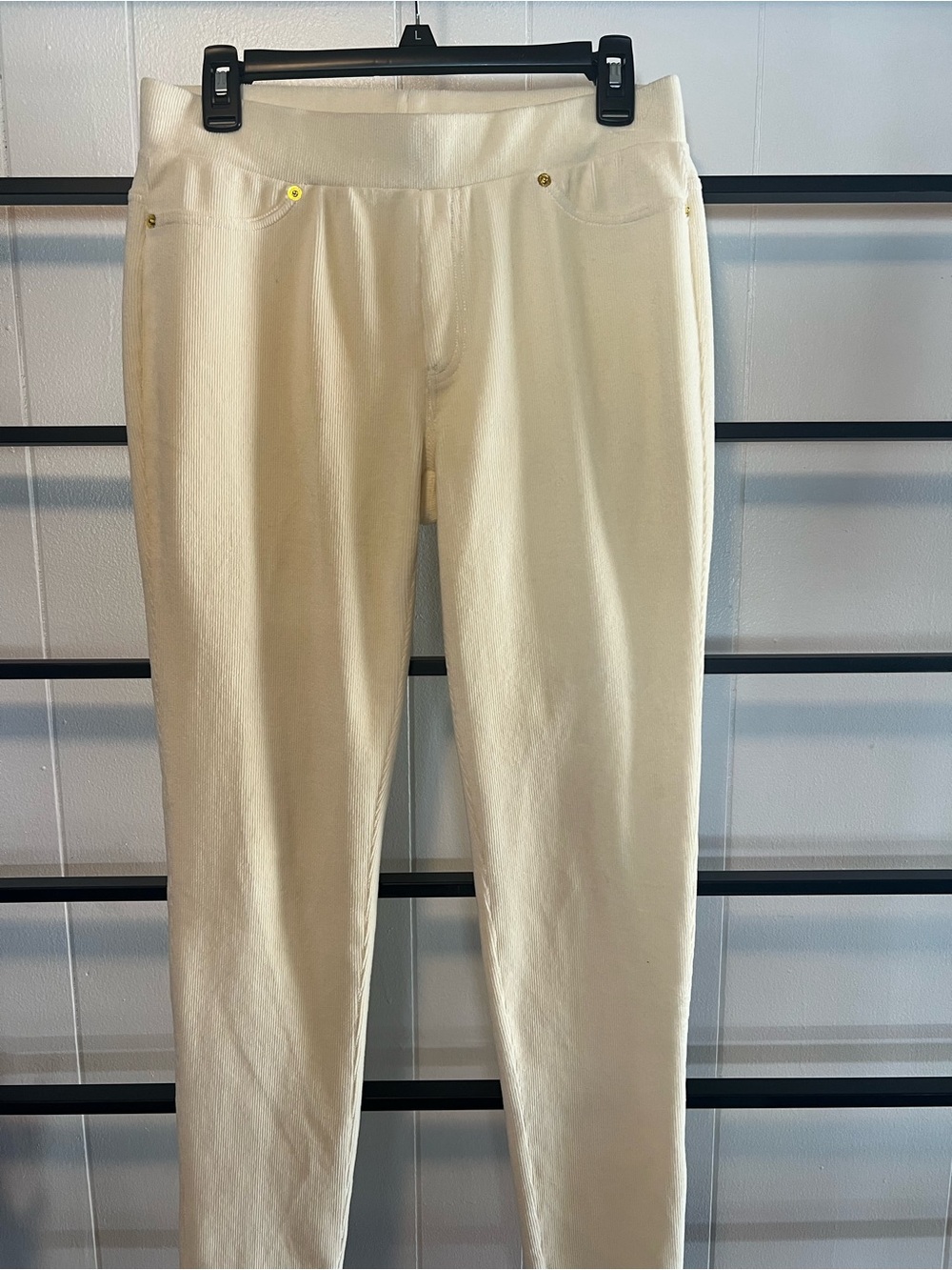 Michale Kors Pull On Crème Corduroy Pants, Size Medium, EUC, A1